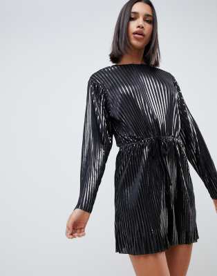 asos pleated mini dress