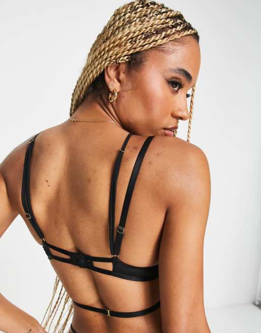 ASOS DESIGN - Phoebe - Beugel bh met bandjes en borduursels in zwart, 2 van 4