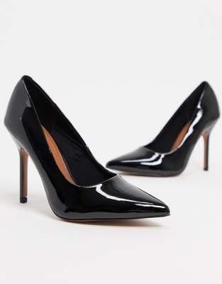 asos black court shoes