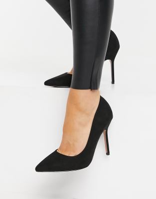 ASOS DESIGN Phoenix pointed high heeled court shoes in black | ASOS