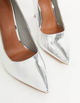 silver court shoes asos