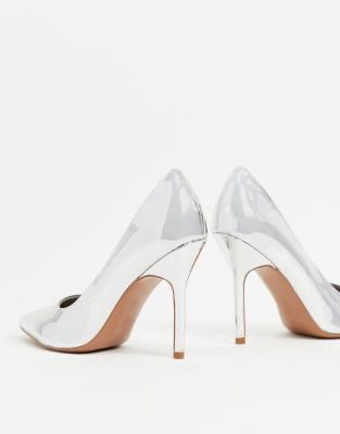silver court shoes asos