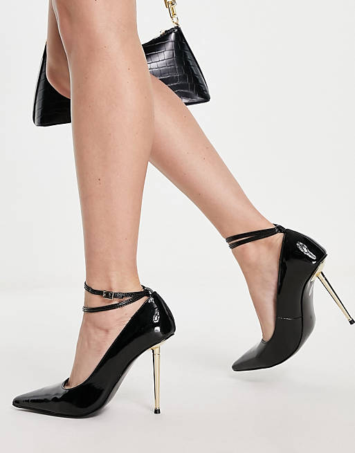 Shoes Heels/Photo high heeled shoes with metal heel in black 