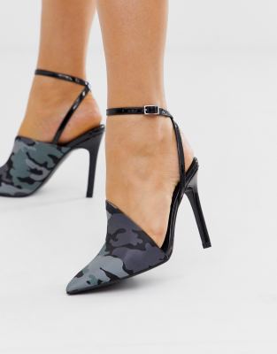 asos design speakeasy pointed mid heels