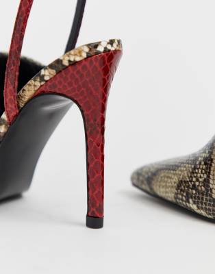 asos snake print heels