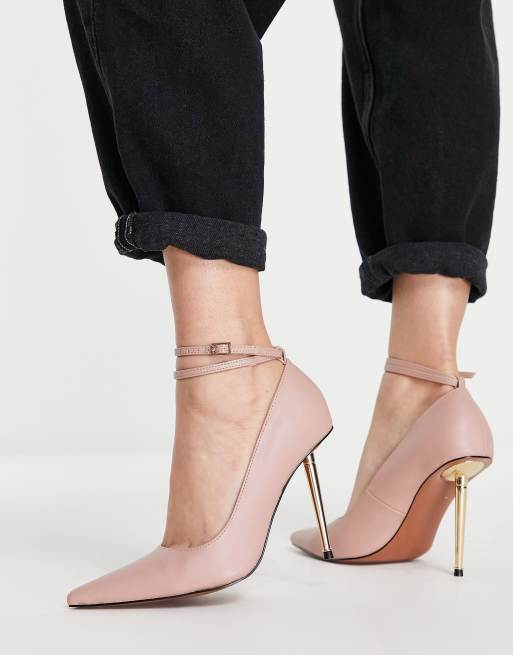 ASOS DESIGN - Photo - Scarpe beige con tacco in metallo, 2 di 4