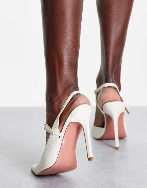 ASOS DESIGN - Piano - Chaussures asymétriques à talon haut - Blanc, 4 de 4
