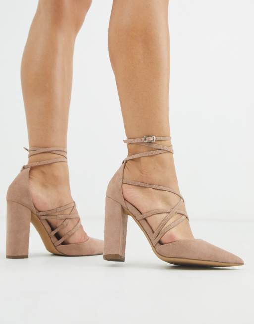 Taupe closed shop toe heels