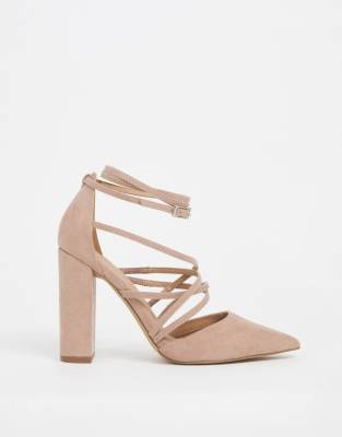 taupe block heel shoes