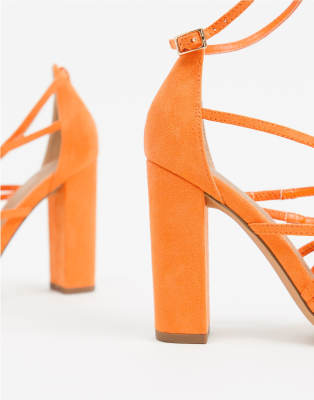 orange tie up heels