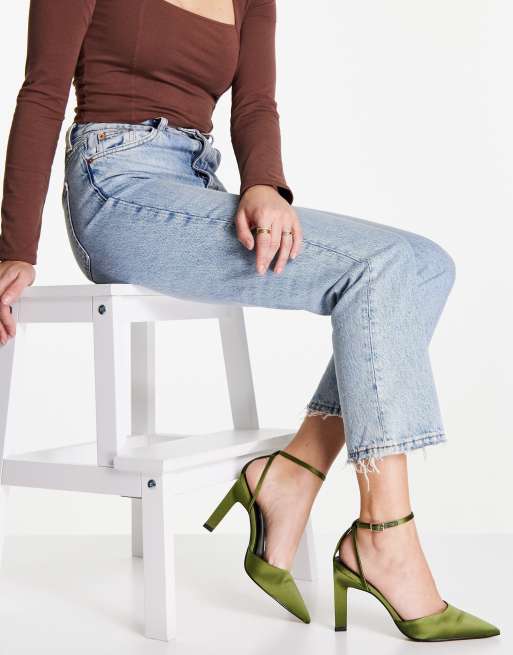 ASOS DESIGN – Pickle – Olivgröna klackskor