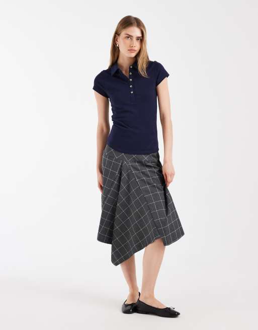 ASOS DESIGN picquot shrunken polo in navy, 2 of 4