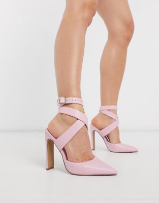 pale pink heeled shoes