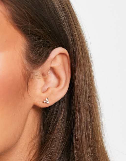 ASOS DESIGN - Piercing med kronbladsdesign med kubisk zirconia i kirurgisk stål