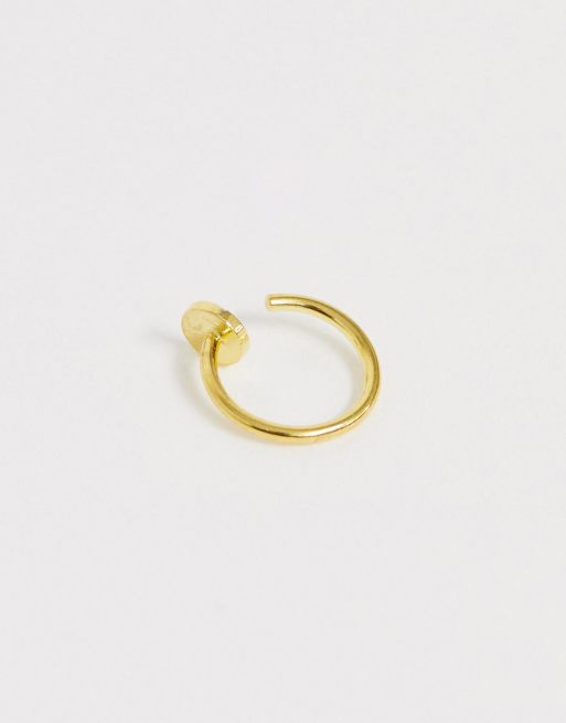 ASOS DESIGN - Piercing pour le nez 8 mm en argent massif plaqué or 14 carats, 2 de 3