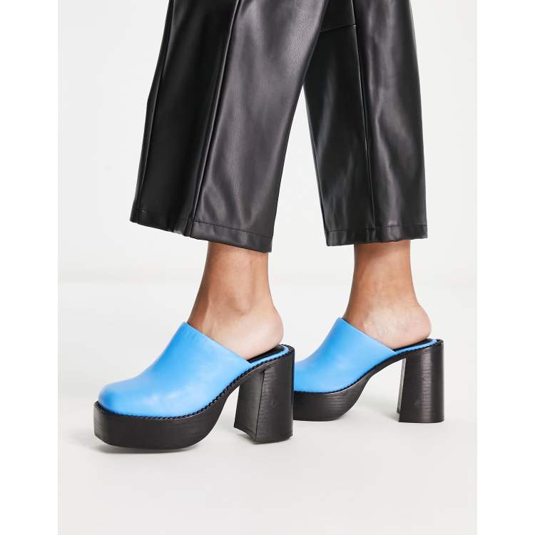 Chunky heeled online mules