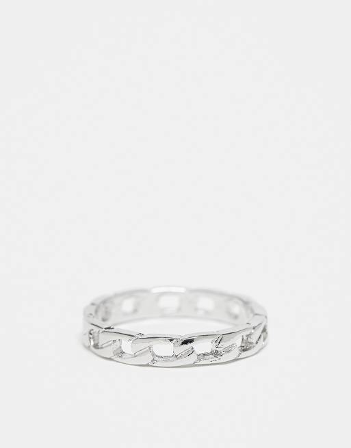 ASOS DESIGN – Pierścionek w kształcie łańcuszka w kolorze srebra