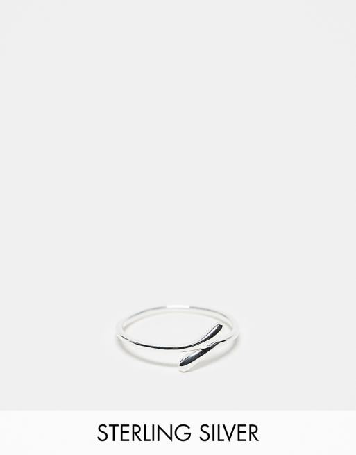 ASOS DESIGN – Pierścionek ze srebra wysokiej próby z efektem owinięcia