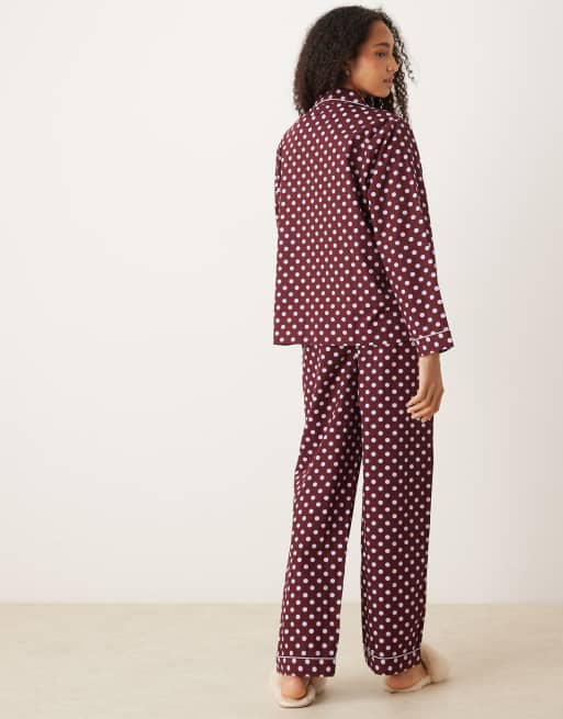 ASOS DESIGN - Pigiama a pois con finiture in velluto, 3 di 4