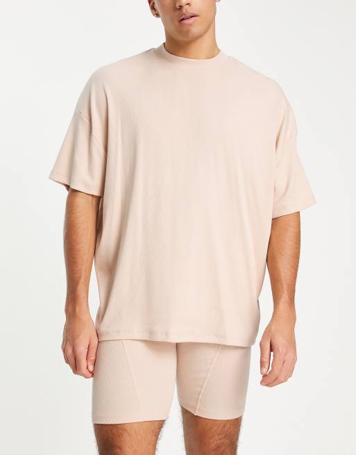 ASOS DESIGN - Pigiama da casa con t-shirt oversize e pantaloncini tono su tono, 4 di 4
