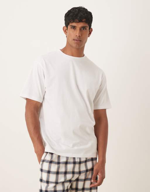 ASOS DESIGN - Pigiama vestibilità comoda color crema a quadri, 2 di 5