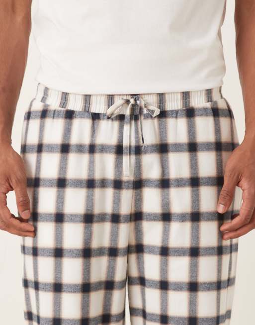 ASOS DESIGN - Pigiama vestibilità comoda color crema a quadri, 5 di 5