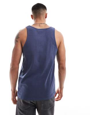 Asos Design Pigment Dye Tank Top In Gray