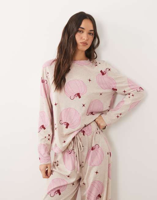 ASOS DESIGN - Pijama de manga larga con estampado de calabazas, 2 de 4