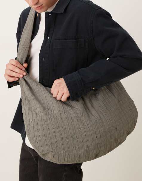 ASOS DESIGN – Pikowana szara torebka z paskiem - view 1