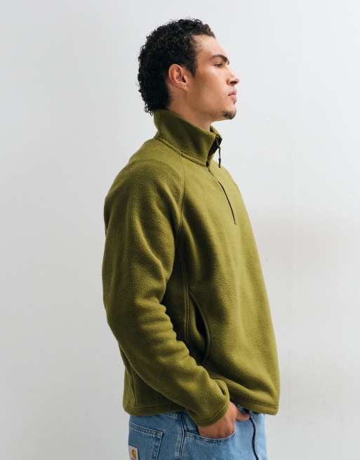 ASOS DESIGN pile comodo con zip corta in verde oliva, 3 di 5