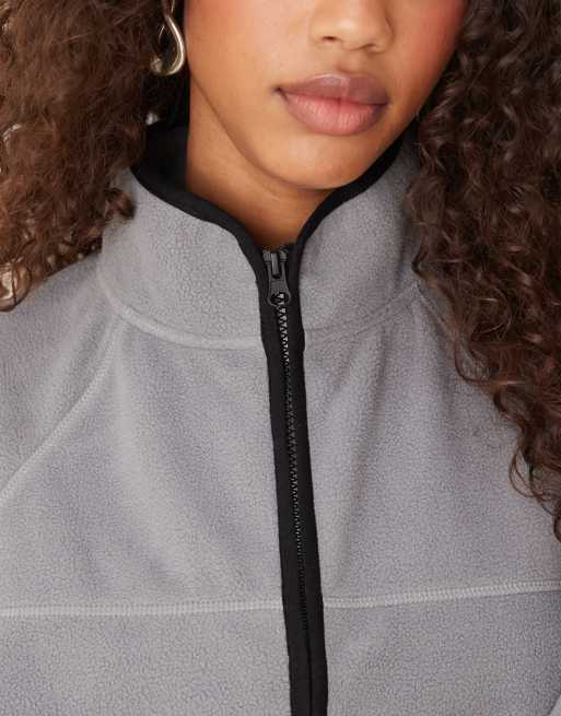 ASOS DESIGN - Pile con chiusura con zip color antracite con finiture nere, 3 di 4