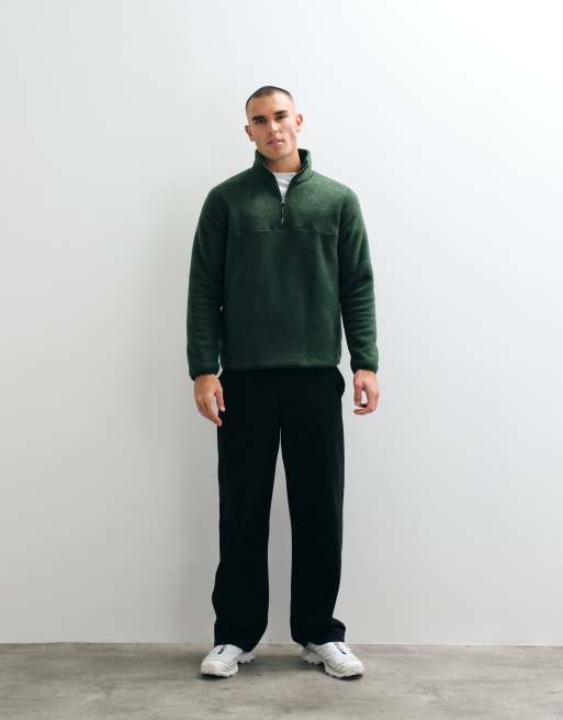 ASOS DESIGN - Pile verde con zip corta, 2 di 5