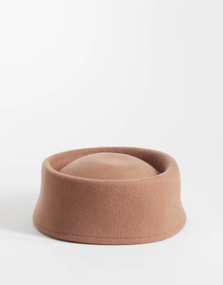 Asos Design Pillbox Hat In Neutral