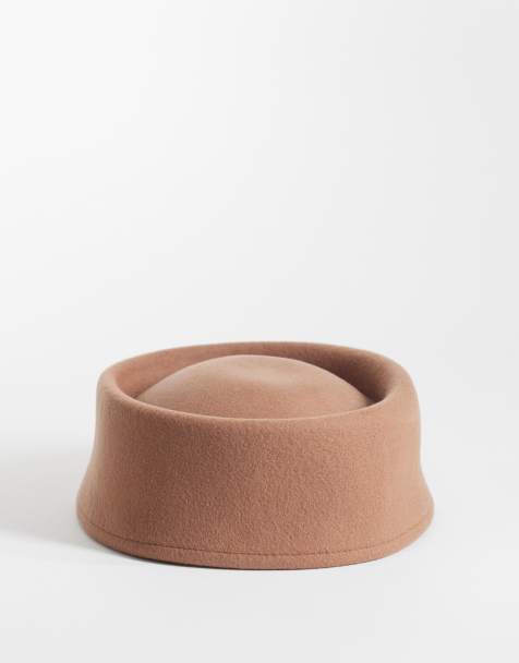 ASOS DESIGN pillbox hat in camel felt - view 1