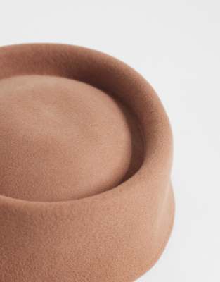 Asos Design Pillbox Hat In Neutral