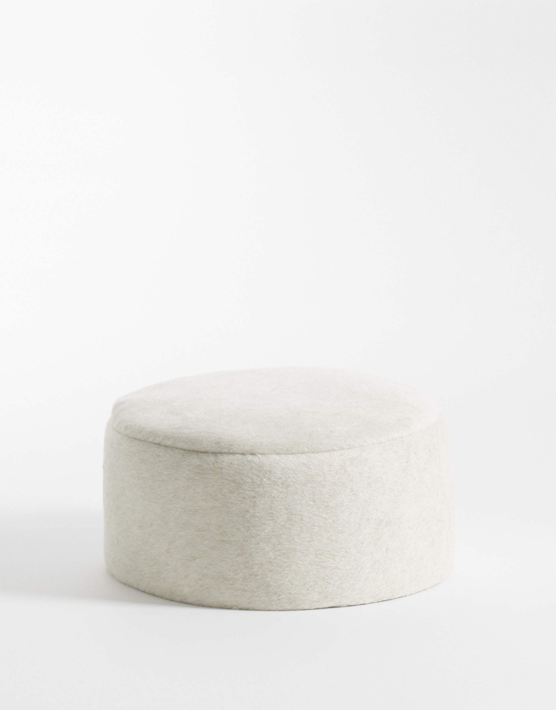 asos design pillbox hat in cream