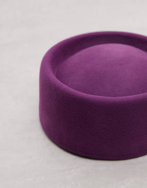 ASOS DESIGN pillbox hat in purple, 3 of 3