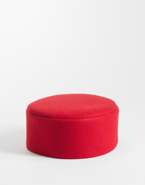 ASOS DESIGN pillbox hat in red - view 1