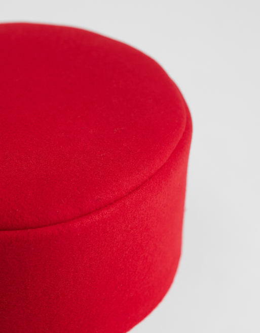 ASOS DESIGN pillbox hat in red, 4 of 4