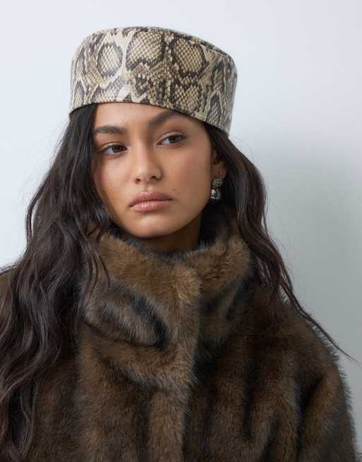 ASOS DESIGN pillbox hat in snake print, 4 of 5