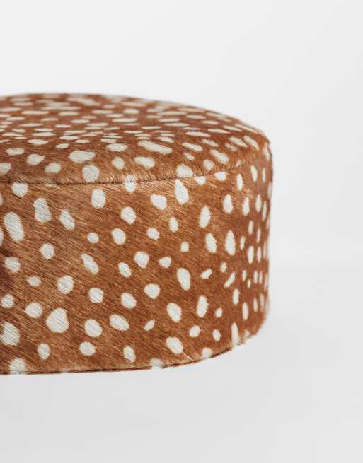 ASOS DESIGN - Pillboxhoed van leer bedekt met haartjes in hertenprint, 4 van 4