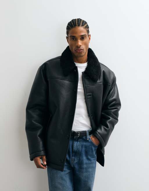 ASOS DESIGN – Pilotenjacke in Schwarz, 4 von 5