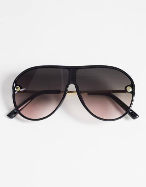ASOS DESIGN – Pilotensonnenbrille mit Gläsern in rauchigem Rosa und Metalldetail an den Bügeln, 3 von 3