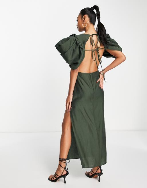 Warehouse sleeve on sale tuck midi dress