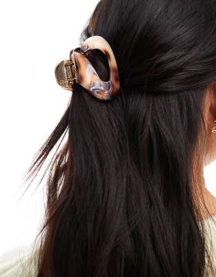 ASOS DESIGN - Pince à cheveux à design abstrait - Marron