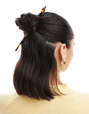 ASOS DESIGN - Pince à cheveux à motif écaille de tortue-Marron