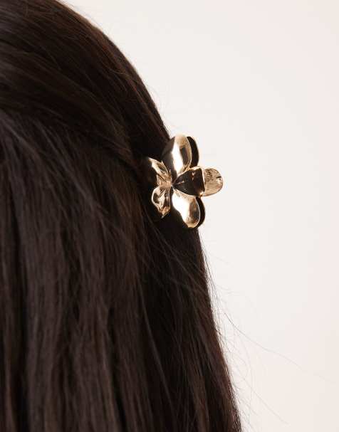 ASOS DESIGN - Pince à cheveux à motif fleur - Doré - view 1