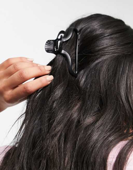 ASOS DESIGN - Pince à cheveux ajourée en métal - Noir mat