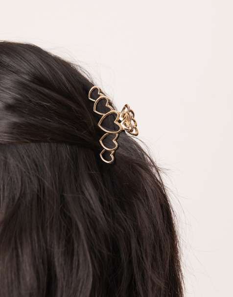 ASOS DESIGN - Pince à cheveux avec détail cœur - Doré - view 1