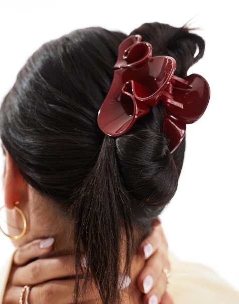 ASOS DESIGN - Pince à cheveux avec détail cœur - Rouge - view 1